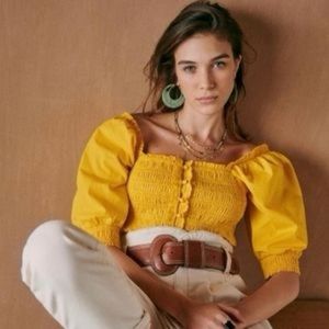 Sézane Mirtha Blouse in yellow size US 10